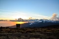 Sunset at Shira Cave Camp - Kilimanjaro, Tanzania, Africa Royalty Free Stock Photo