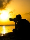 Sunset shooter Royalty Free Stock Photo