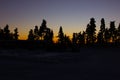 sunset shortly after midday above the arctic circle in Levi Royalty Free Stock Photo