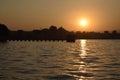 Sunset shot at fatehsagar lake, udaipur Royalty Free Stock Photo