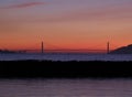 Sunset Shot Of Golden Gate Bridge Seen From Berkeley Royalty Free Stock Photo