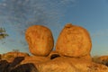 sunset shot of pair rocks at the devil's marbles Royalty Free Stock Photo