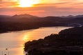 Sunset at Sibenski zaljev bay near Sibenik, Croat