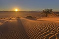 Sunset side light ripples in the sand