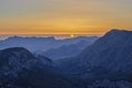 Sunset in the Sierra del Malladar near the penyo roc and el pas of the contador