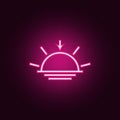 sunset sign icon. Elements of Weather in neon style icons. Simple icon for websites, web design, mobile app, info graphics Royalty Free Stock Photo