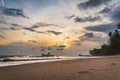 Sunset silhouette in Africa`s gold coast Royalty Free Stock Photo