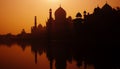 Sunset Silhouette Of A Grand Taj Mahal Royalty Free Stock Photo