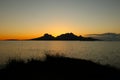 Silhouette photo of Landegode island