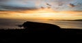 Sunset and Silhouettes over Bruny Island Tasmania Royalty Free Stock Photo