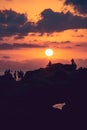 Sunset silhouettes in southern Italy