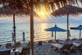 Sunset on Siviri beach, Kassandra peninsula, Chalkidiki, Greece