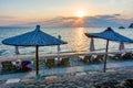 Sunset on Siviri beach, Kassandra peninsula, Chalkidiki, Greece