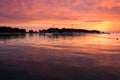 Sunset at Ski lift Porec, wakeboarding park