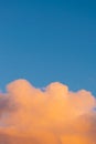 Big pink cloud and blue sky. Royalty Free Stock Photo