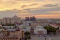 Sunset sky above the city