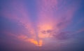 Sunset sky. Abstract nature background. Dramatic blue and orange, colorful clouds at twilight time Royalty Free Stock Photo