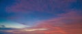 Sunset sky. Abstract nature background. Dramatic blue and orange, colorful clouds at twilight time Royalty Free Stock Photo