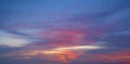 Sunset sky. Abstract nature background. Dramatic blue and orange, colorful clouds at twilight time Royalty Free Stock Photo