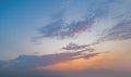 Sunset sky. Abstract nature landscape background. Dramatic blue and orange, colorful clouds at twilight time Royalty Free Stock Photo