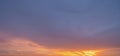 Sunset sky. Abstract nature landscape background. Dramatic blue and orange, colorful clouds at twilight time Royalty Free Stock Photo