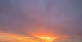 Sunset sky. Abstract nature landscape background. Dramatic blue and orange, colorful clouds at twilight time Royalty Free Stock Photo