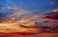 Sunset sky as background, colorful and beautiful sunlight and clouds