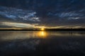 Sunset sky background. Dramatic gold sunset sky with evening sky clouds over the sea. Stunning sky clouds in the sunset. Sky Royalty Free Stock Photo