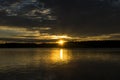 Sunset sky background. Dramatic gold sunset sky with evening sky clouds over the sea. Stunning sky clouds in the sunset. Sky Royalty Free Stock Photo