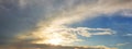 Sunset sky background. Panoramic sky clouds banner