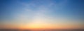 Sunset sky background. Panoramic view of sunset sky. Royalty Free Stock Photo