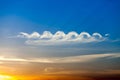 Sunset sky with beautiful cirrus clouds