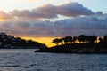 Sunset sky with beautiful clouds over the istanbul islands Royalty Free Stock Photo