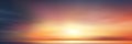 Sunset Sky Blue,Cloud Background,Horizon Evening Summer Sun dawn,Twilight sky in the Evening by the beach,Vector beautiful Royalty Free Stock Photo
