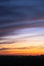 Sunset sky blue-orange colors with dramatic clouds