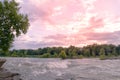 Sunset and sky at the Chattahoochee River in Columbus, Georgia, The United State - September Royalty Free Stock Photo