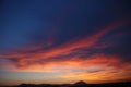 Sunset. Sky clouds background. Ridge Mountains silhouette. Skyline. Montenegro Royalty Free Stock Photo