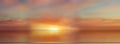 sunset Cloudy sky blue white clouds and pink yellow sunset at sea banner template background Royalty Free Stock Photo