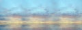 Sunset sky cloudy sky blue white clouds and pink yellow sunset at sea banner template background Royalty Free Stock Photo