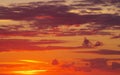 Red ea sunset with lighted clouds Royalty Free Stock Photo