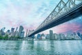 Sunset sky colors over Manhattan Skyline, New York City Royalty Free Stock Photo