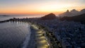 Sunset Sky at Copacabana Beach in Rio de Janeiro Brazil. Royalty Free Stock Photo