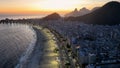 Sunset Sky at Copacabana Beach in Rio de Janeiro Brazil. Royalty Free Stock Photo
