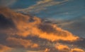 Sunset sky. Detail view of some spectacular clouds