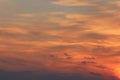 Sunset sky with feathery clouds