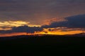 Sunset sky in fields Royalty Free Stock Photo