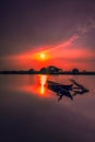 Sunset sky on Lake Tanjung Burung Indonesia Royalty Free Stock Photo