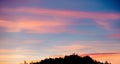 Sunset sky landscape background,Beautiful Pastel Sunlight with fluffy Cloud,Idyllic nature Sundown and twilight sky with Royalty Free Stock Photo