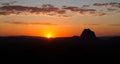 Sunset orange mountain landscape