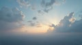 Sunset sky with large, fluffy cumulus clouds Royalty Free Stock Photo